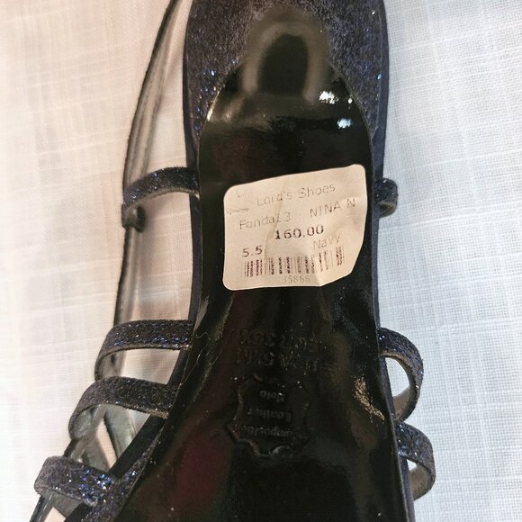 NINA NEW YORK Blue Sparkly Fenix Platform Slingback Stiletto 4" Heels Size 5.5 - Picture 8 of 8